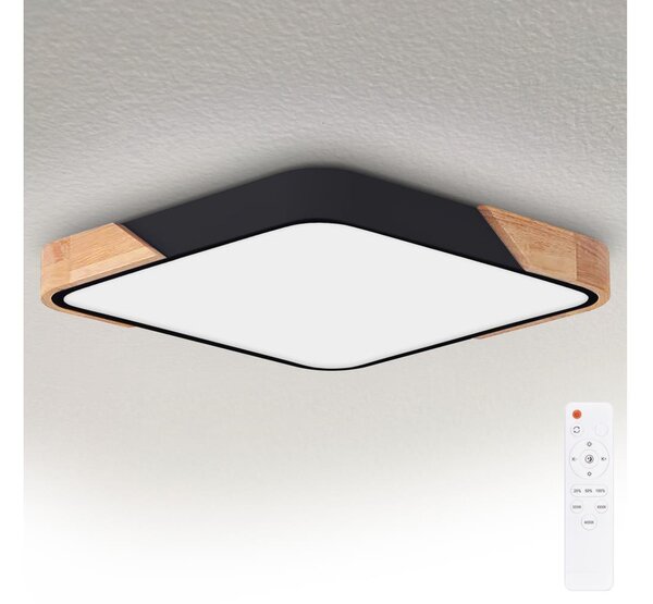 Brilagi - Plafoniera LED dimmerabile PILANA LED/48W/230V rovere/nero 56x56 cm + telecomando