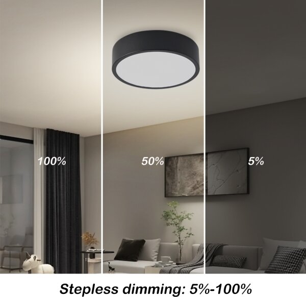 Brilagi - Lampada LED dimmerabile POOL LED/18W/230V 3000-6000K 20 cm nera + telecomando