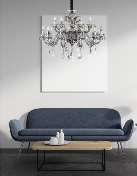 Globo 64104-15 - Lampadario in cristallo con catena DUNJA 15xE14/40W/230V