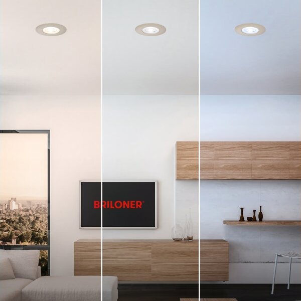 Briloner 7605032 - Set da 3 plafoniere LED da incasso per bagno, 3xLED/4,9W/230V, IP44, cromo satinato
