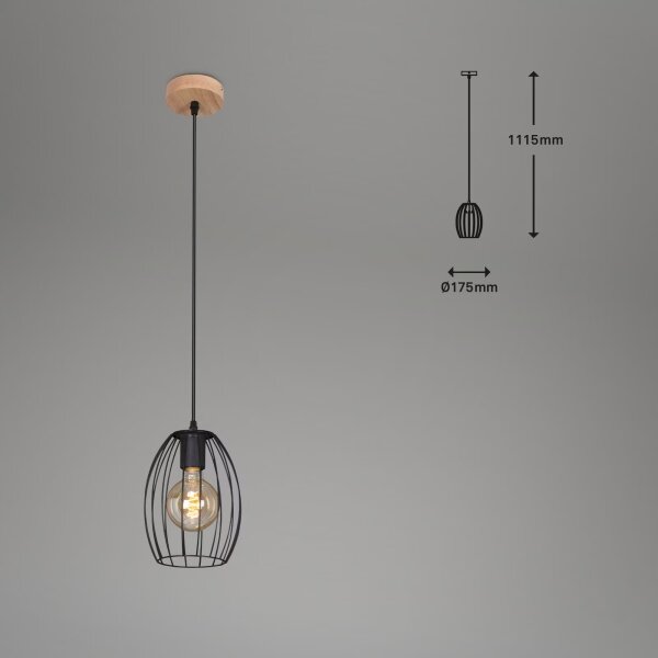 Brilo - Lampada a sospensione WAKTU con cavo 1xE27/60W/230V