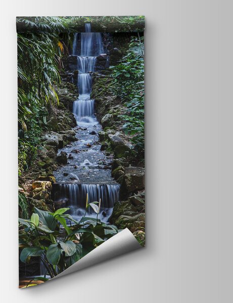 Carta da parati Cascata nella giungla, Carta da parati Natura, Carta da parati popolare, u47370 - Tapeko.it