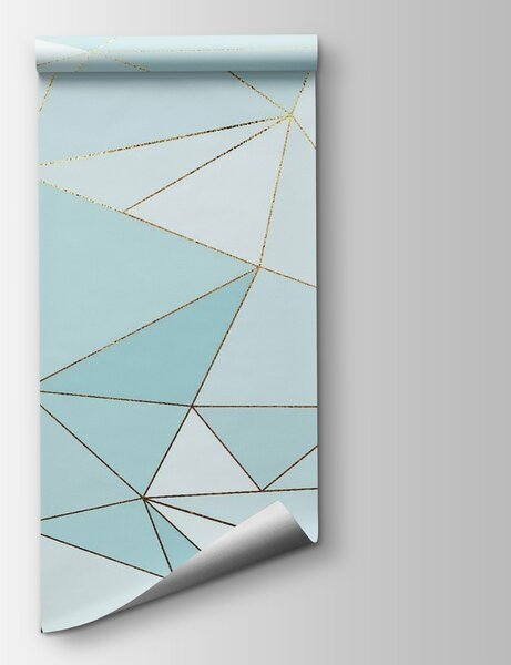 Carta da parati Disegno a triangolo blu e bianco, Carta da parati Geometriche, Carta da parati popolare, u46444 - Tapeko.it