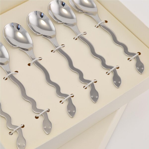 Cucchiaino da Cappuccino Macedonia 6 pezzi 140 mm Temptation in acciaio inox 18/10 lucidato a specchio spessore 2 mm