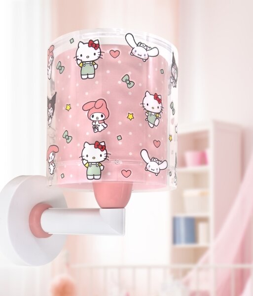 Dalber 41259 - Lampada da parete per bambini HELLO KITTY&FRIENDS 1xE27/15W/230V rosa