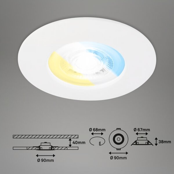 Briloner 7605036 - Set 3x LED plafoniera per bagno 3xLED/4,9W/230V IP44 bianca