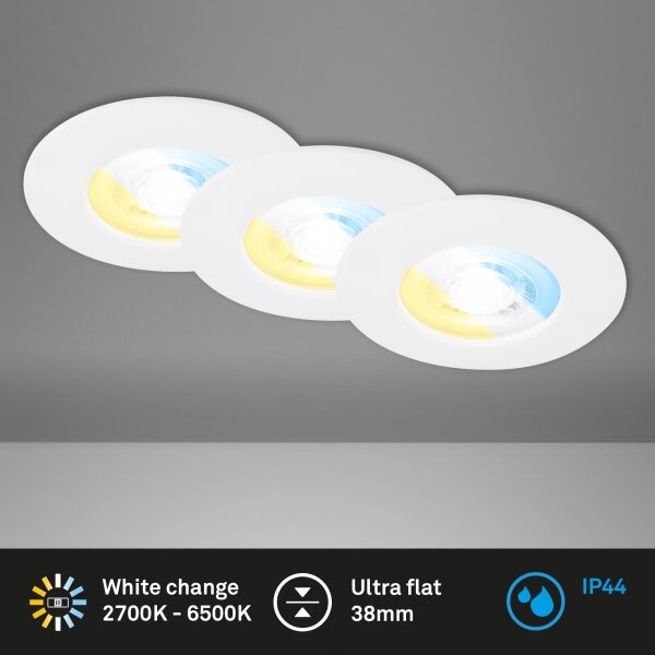 Briloner 7605036 - Set 3x LED plafoniera per bagno 3xLED/4,9W/230V IP44 bianca