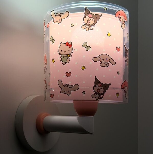 Dalber 41259 - Lampada da parete per bambini HELLO KITTY&FRIENDS 1xE27/15W/230V rosa