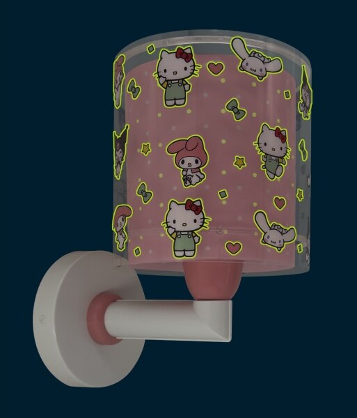 Dalber 41259 - Lampada da parete per bambini HELLO KITTY&FRIENDS 1xE27/15W/230V rosa