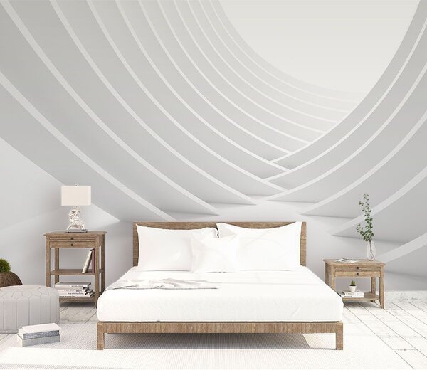 Carta da parati Struttura bianca con linee curve, Carta da parati Moderno, Carta da parati popolare, u47894 - Tapeko.it