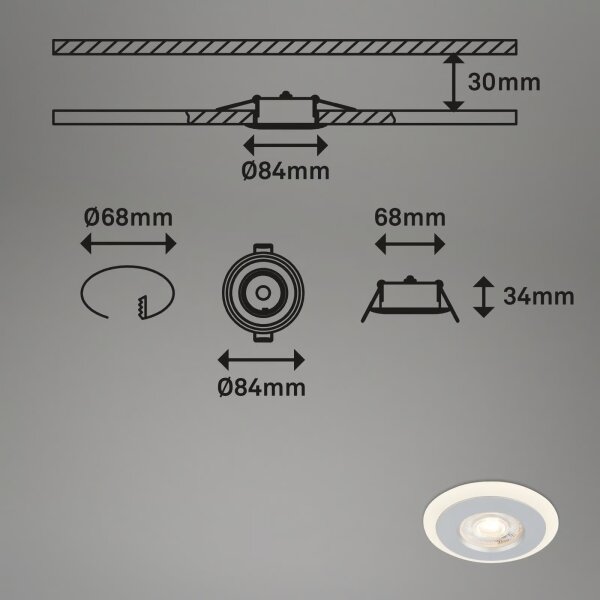 Briloner 7039034-SET Plafoniera da bagno 3xLED/5W/230V IP44 cromo satinato