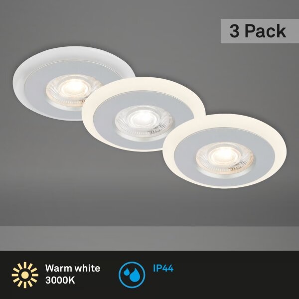 Briloner 7039034-SET Plafoniera da bagno 3xLED/5W/230V IP44 cromo satinato