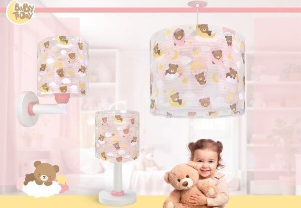 Dalber 41579S - Lampada da parete per bambini BABY TEDDY 1xE27/15W/230V rosa