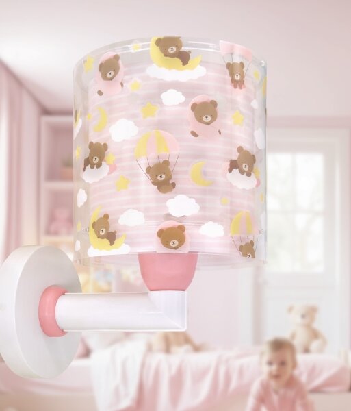 Dalber 41579S - Lampada da parete per bambini BABY TEDDY 1xE27/15W/230V rosa