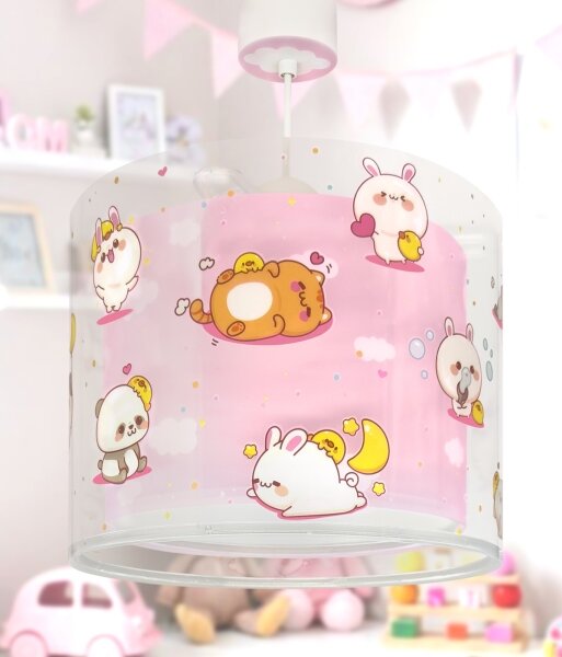 Dalber 41762S - Lampadario per cameretta KAWAII FRIENDS 1xE27/15W/230V rosa