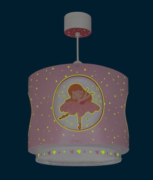Dalber 60912 - Lampadario per cameretta PRINCESS DANCE 1xE27/15W/230V rosa