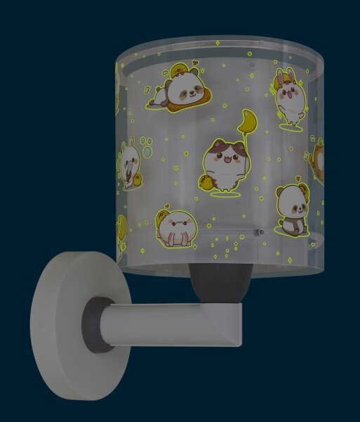 Dalber 41769E - Lampada da parete per bambini KAWAII FRIENDS 1xE27/15W/230V grigia
