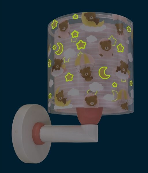 Dalber 41579S - Lampada da parete per bambini BABY TEDDY 1xE27/15W/230V rosa