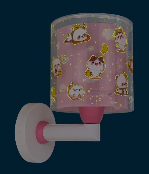 Dalber 41769S - Lampada da parete per bambini KAWAII FRIENDS 1xE27/15W/230V rosa