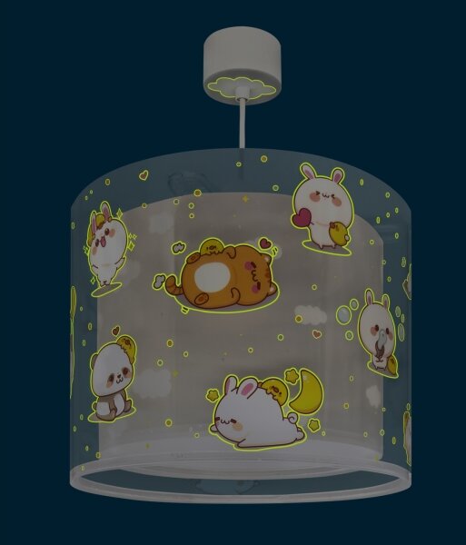 Dalber 41762E - Lampadario per cameretta KAWAII FRIENDS 1xE27/15W/230V grigio