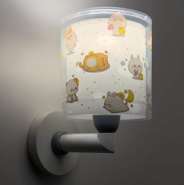 Dalber 41769E - Lampada da parete per bambini KAWAII FRIENDS 1xE27/15W/230V grigia
