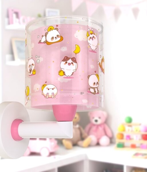 Dalber 41769S - Lampada da parete per bambini KAWAII FRIENDS 1xE27/15W/230V rosa