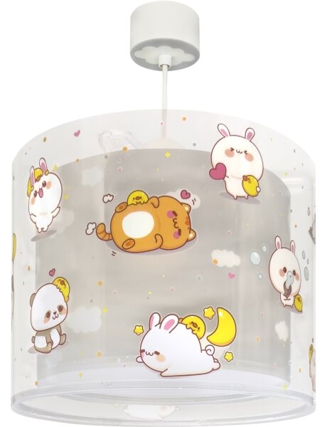 Dalber 41762E - Lampadario per cameretta KAWAII FRIENDS 1xE27/15W/230V grigio