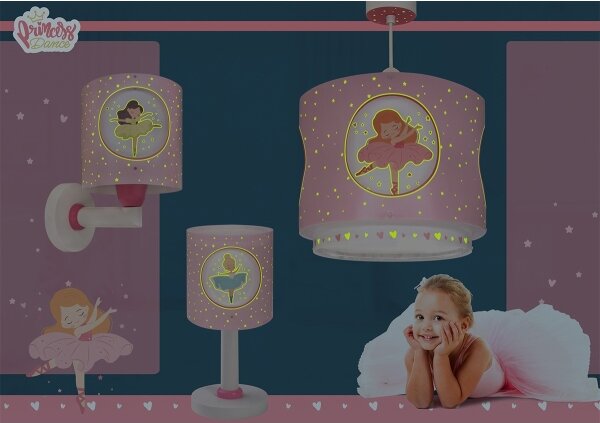 Dalber 60919 - Lampada da parete per cameretta PRINCESS DANCE 1xE27/15W/230V rosa