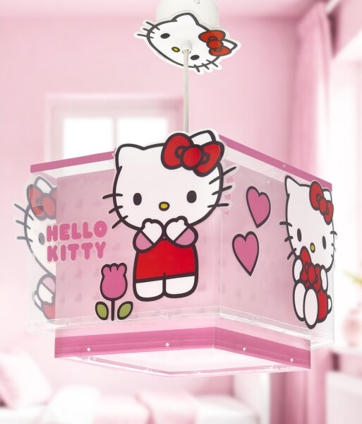 Dalber 73262 - Lampadario per bambini HELLO KITTY 1xE27/15W/230V rosa
