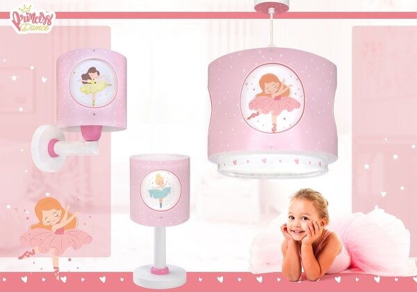 Dalber 60912 - Lampadario per cameretta PRINCESS DANCE 1xE27/15W/230V rosa