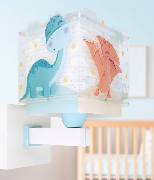 Dalber 63459 - Lampada da parete per bambini BABY DINOS 1xE27/15W/230V multicolore