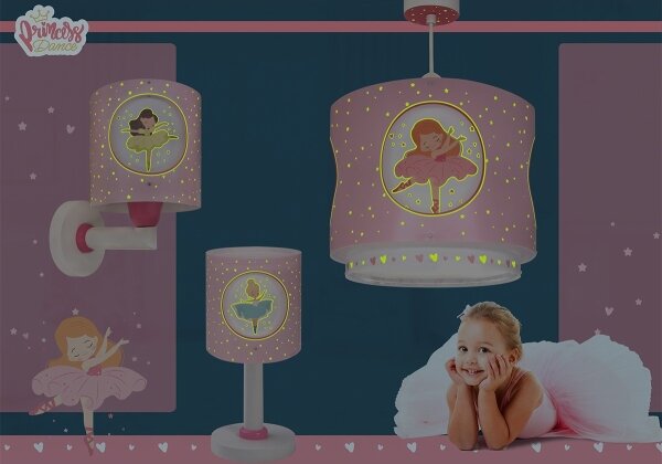 Dalber 60912 - Lampadario per cameretta PRINCESS DANCE 1xE27/15W/230V rosa