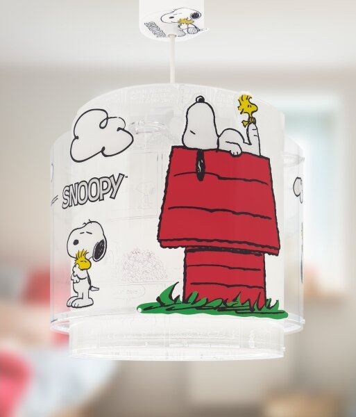 Dalber 76302 - Lampadario per cameretta SNOOPY 1xE27/15W/230V bianco/rosso