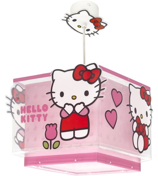 Dalber 73262 - Lampadario per bambini HELLO KITTY 1xE27/15W/230V rosa