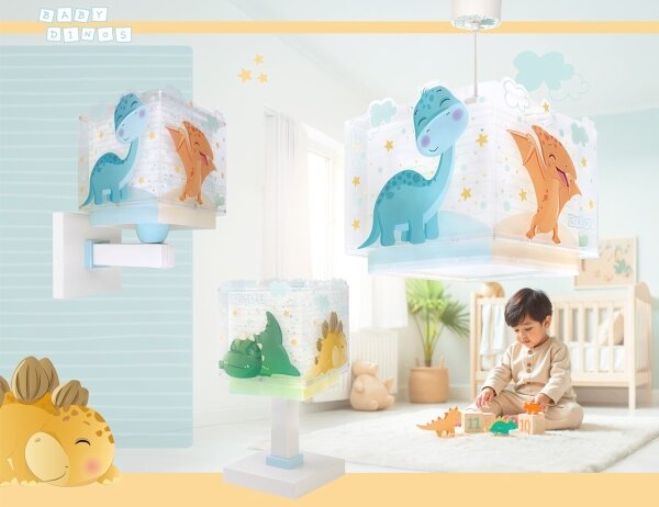 Dalber 63459 - Lampada da parete per bambini BABY DINOS 1xE27/15W/230V multicolore
