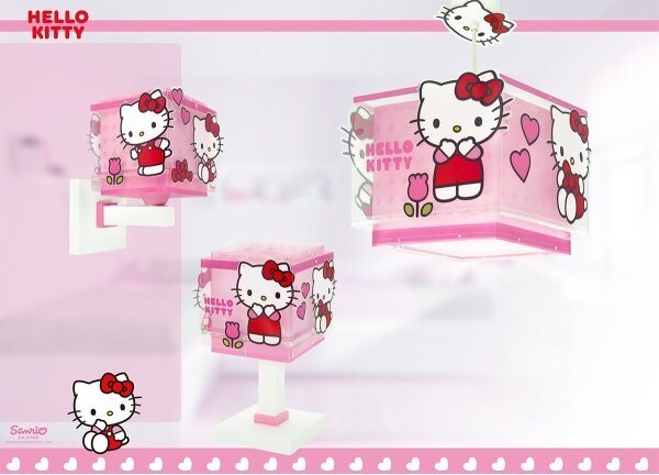 Dalber 73262 - Lampadario per bambini HELLO KITTY 1xE27/15W/230V rosa