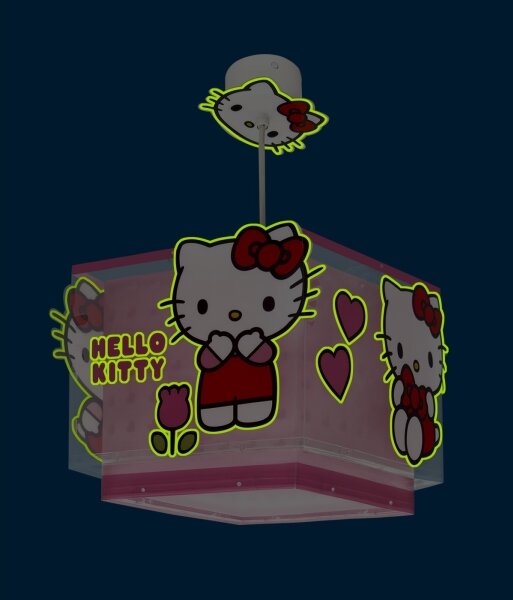 Dalber 73262 - Lampadario per bambini HELLO KITTY 1xE27/15W/230V rosa