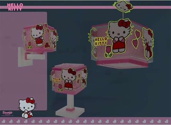 Dalber 73262 - Lampadario per bambini HELLO KITTY 1xE27/15W/230V rosa