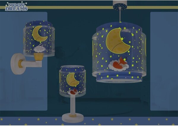 Dalber 76639 - Lampada da parete per bambini MOON DREAMS 1xE27/15W/230V blu