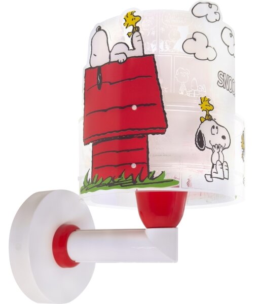 Dalber 76309 - Lampada da parete per bambini SNOOPY 1xE27/15W/230V bianco/rosso