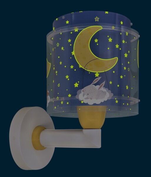 Dalber 76639 - Lampada da parete per bambini MOON DREAMS 1xE27/15W/230V blu