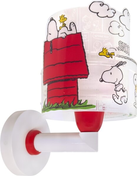 Dalber 76309 - Lampada da parete per bambini SNOOPY 1xE27/15W/230V bianco/rosso