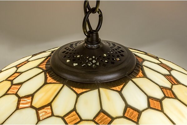 Brilagi - lampadario Tiffany in vetro colorato sospeso a catena DORAN 2xE27/60W/230V