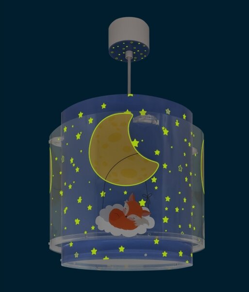 Dalber 76632 - Lampadario per bambini MOON DREAMS 1xE27/15W/230V blu