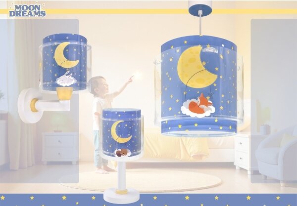 Dalber 76639 - Lampada da parete per bambini MOON DREAMS 1xE27/15W/230V blu