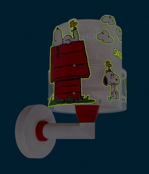 Dalber 76309 - Lampada da parete per bambini SNOOPY 1xE27/15W/230V bianco/rosso