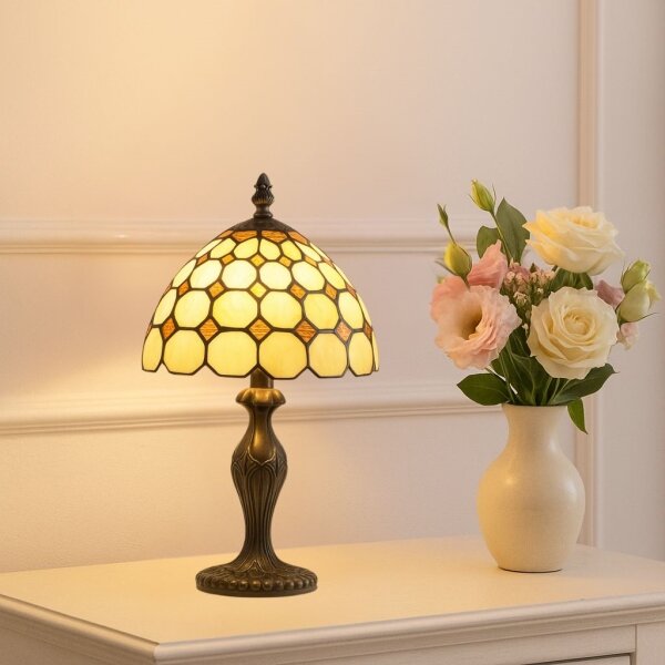 Brilagi - Lampada da tavolo Tiffany a vetri colorati DORAN 1xE14/40W/230V
