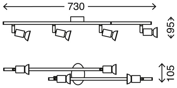 Briloner 2767-042 - Faretto LED SIMPLE 4xGU10/3W/230V