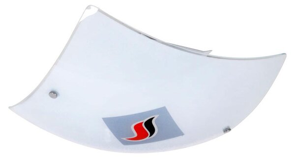 Lampada da soffitto in vetro con motivo a fiamma, larghezza 34 cm