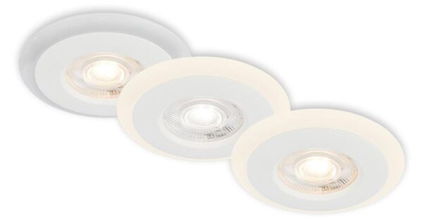 Briloner 7039036 - Set da 3 faretti da incasso per bagno, 3xLED/5W/230V, IP44, bianco